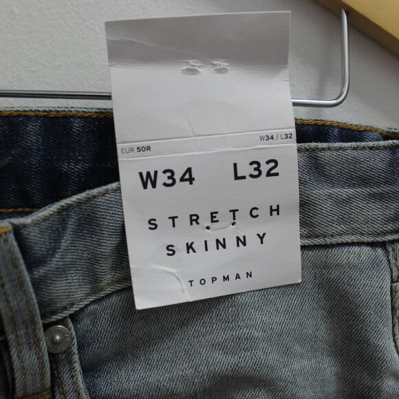 New Stretch Skinny Topman Ripped Jeans - 34*32 - Picture 3 of 7